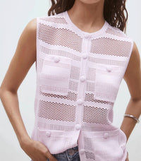 Suncoo - Women's Geos Open Weave Sleeveless Cardigan
