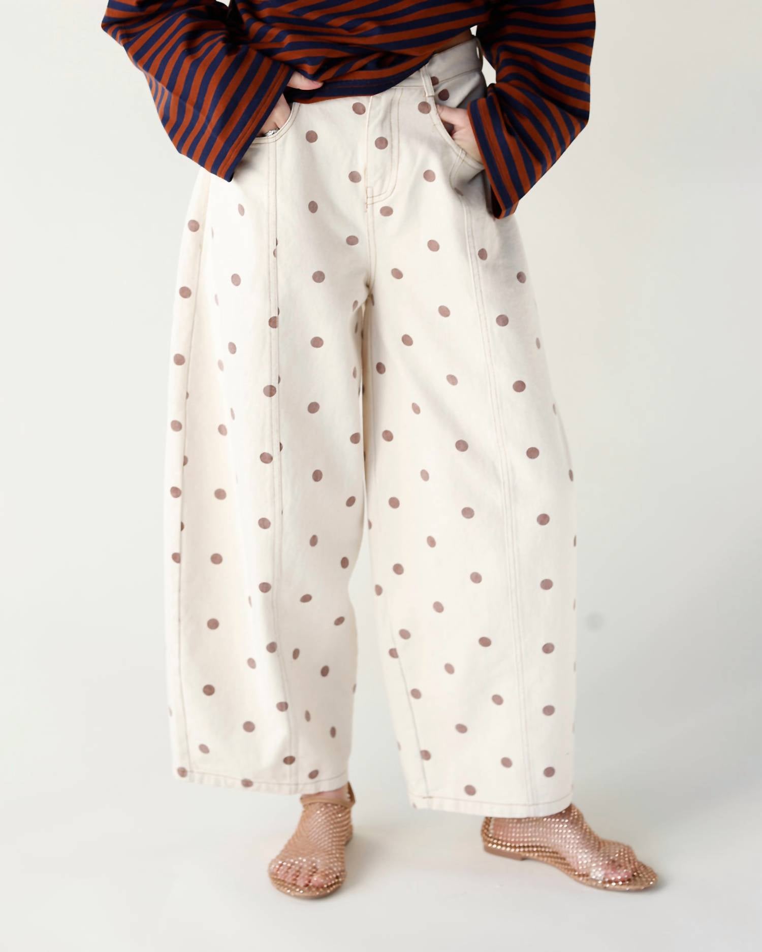 Peach Love - Connect The Dots Barrel Leg Jeans