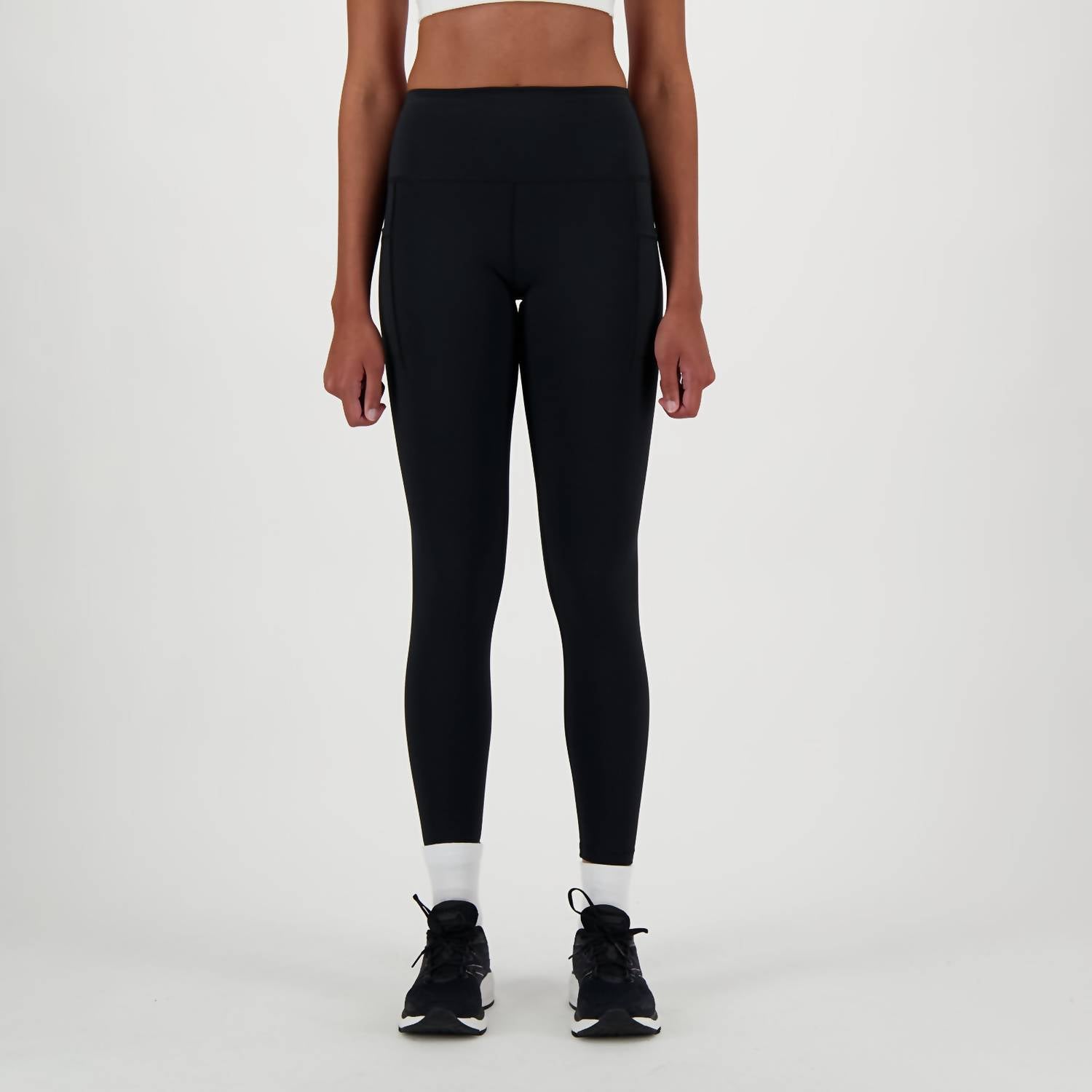 New Balance Sleek High Rise Legging - 27" in black - women's pants