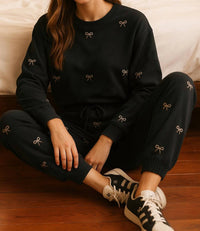 Endless Blu. - Jewel Bow Cotton Pullover Sweater