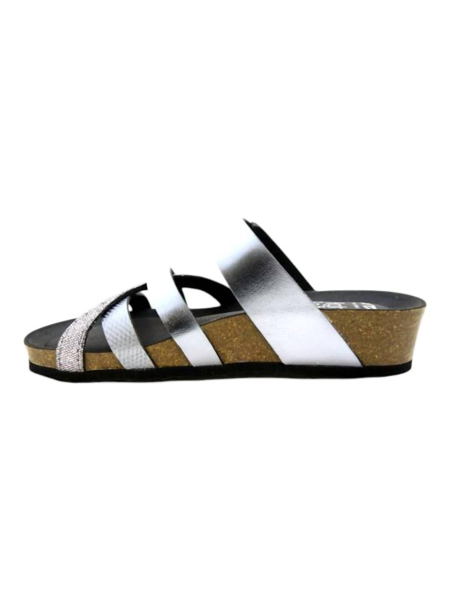 Ara Women's Beth Sandals in metallic grey black - women's sandal - detail view