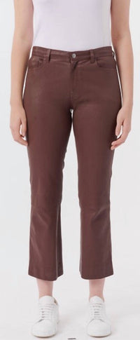 Atm - Leather Cropped Flare Pants