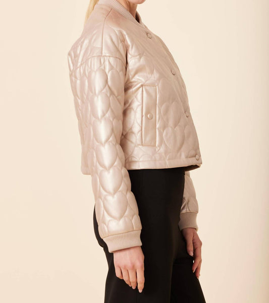 Dolce Cabo - Faux Leather Heart Quilted Jacket