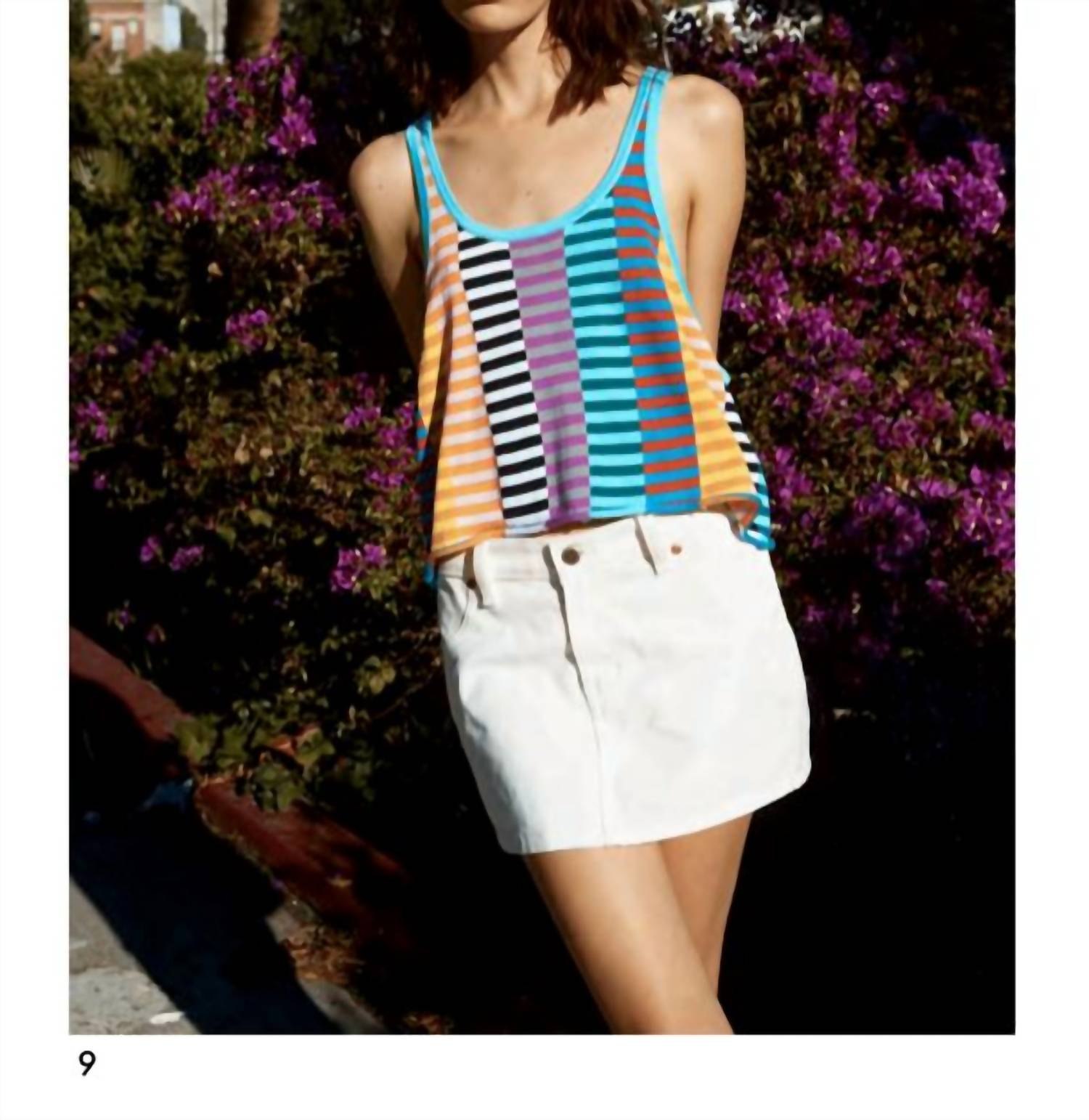 Replica Los Angeles - Offset Stripe Cropped Tank Top