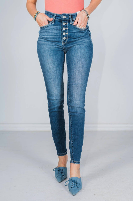 Judy Blue - Masey Hi-rise Button Fly Skinny Jeans