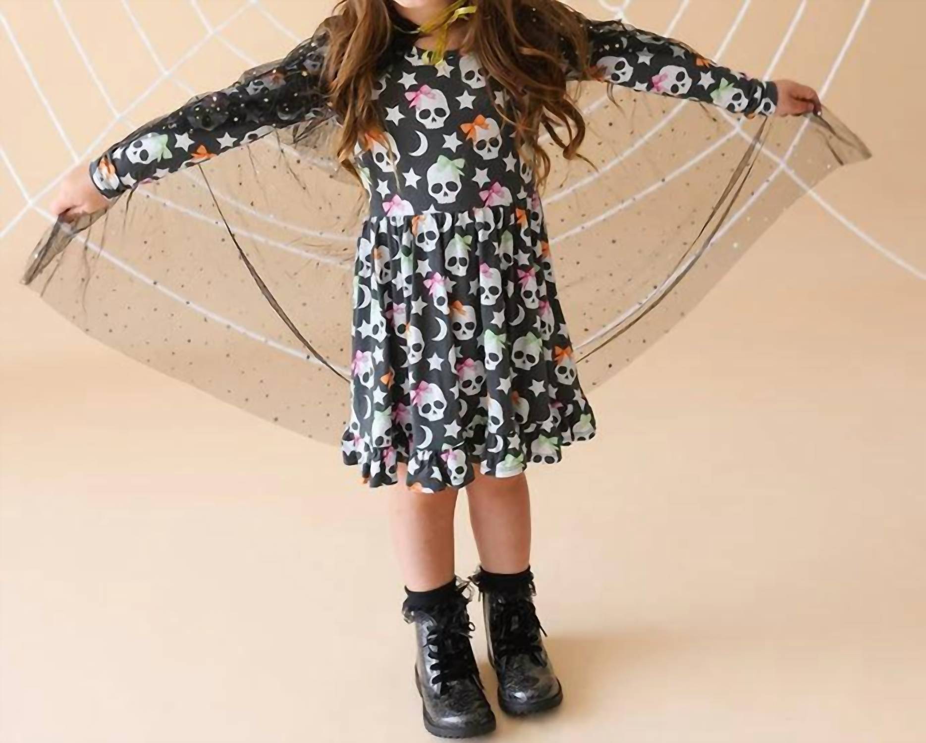 Posh Peanut - Kelly Skelly Glow In The Dark Twirl Dress