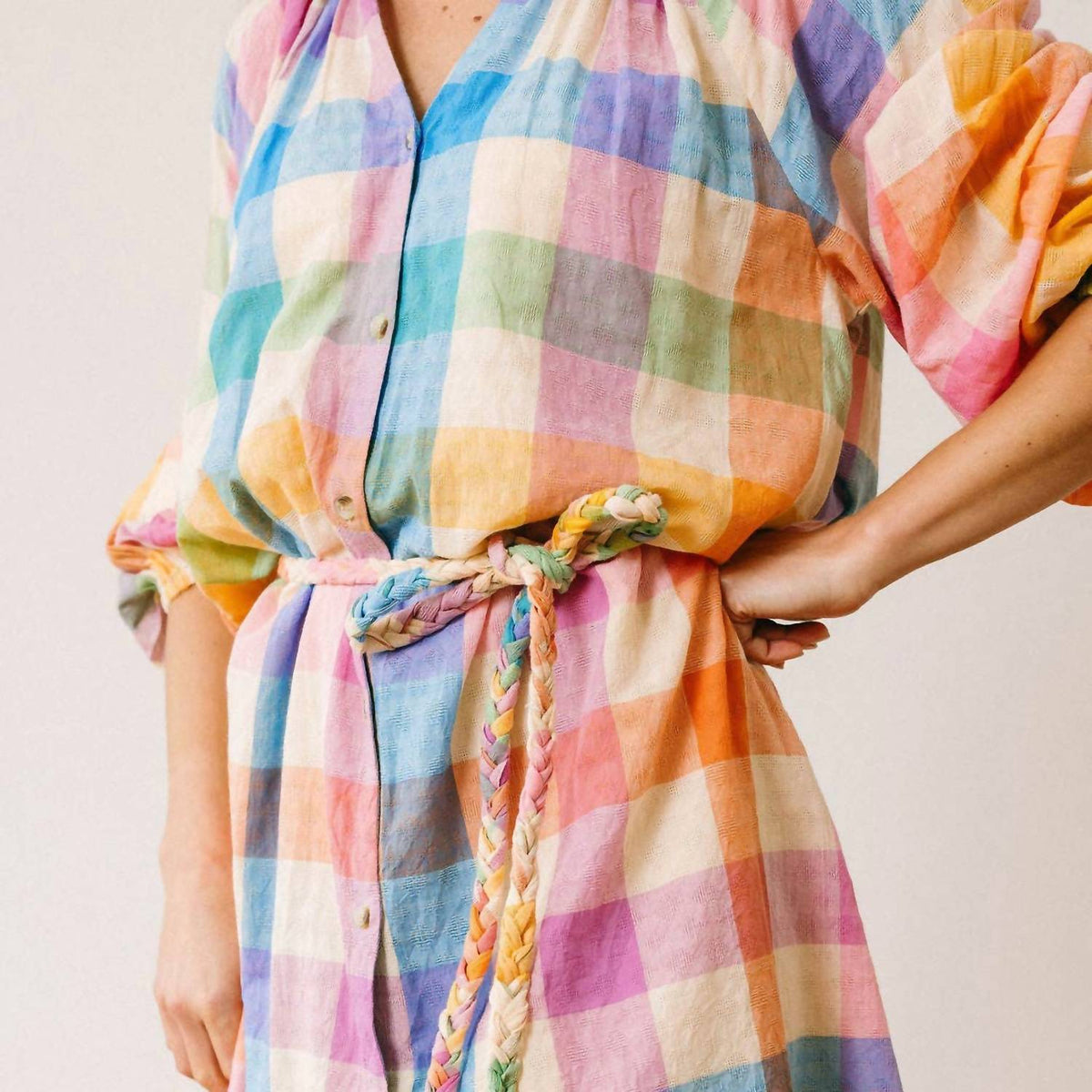 Sunshine Tienda - The Rainbow Plaid Pippa Dress