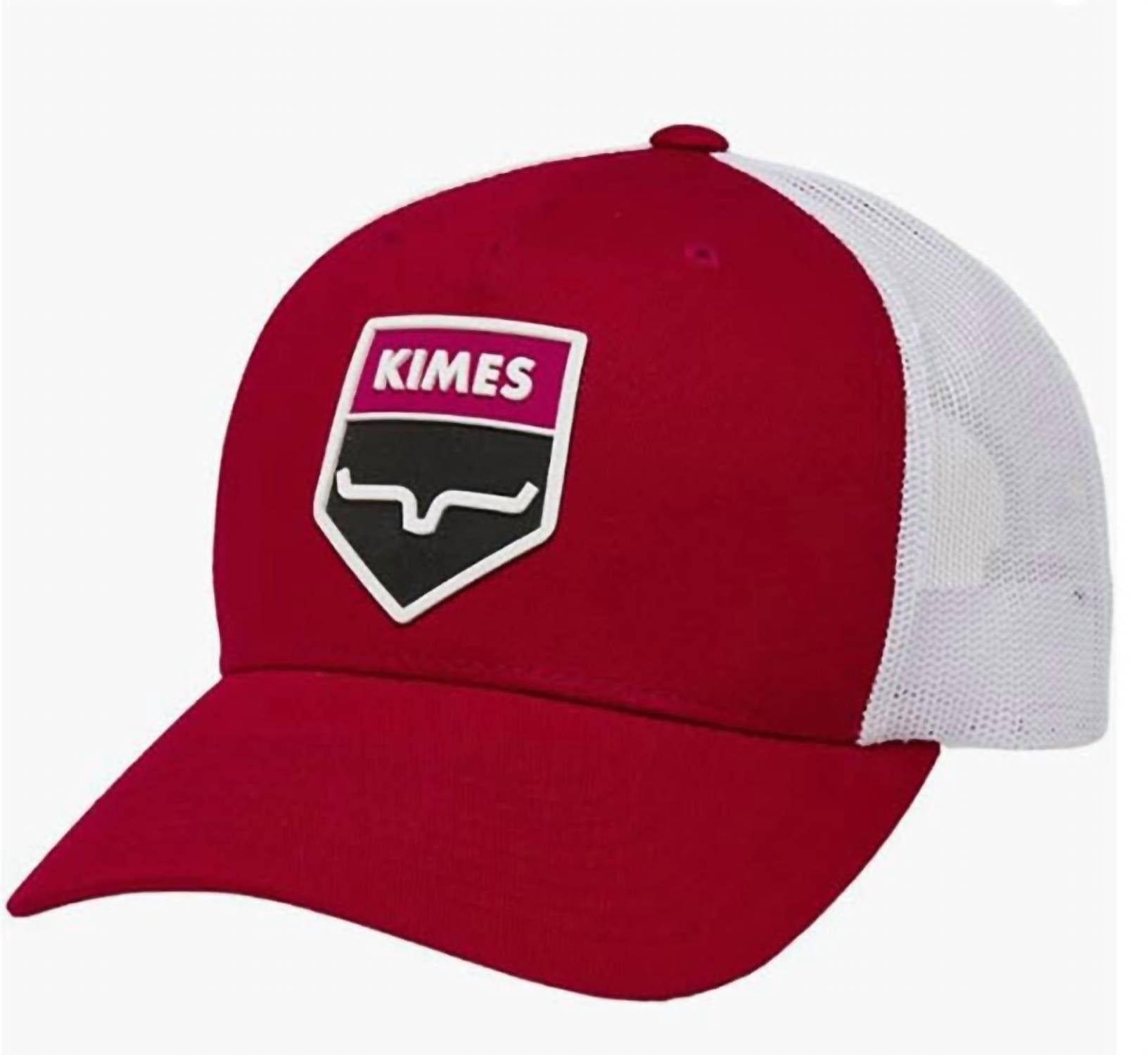 Kimes Ranch Wedge Trucker Snapback Cap in red white - men's hat