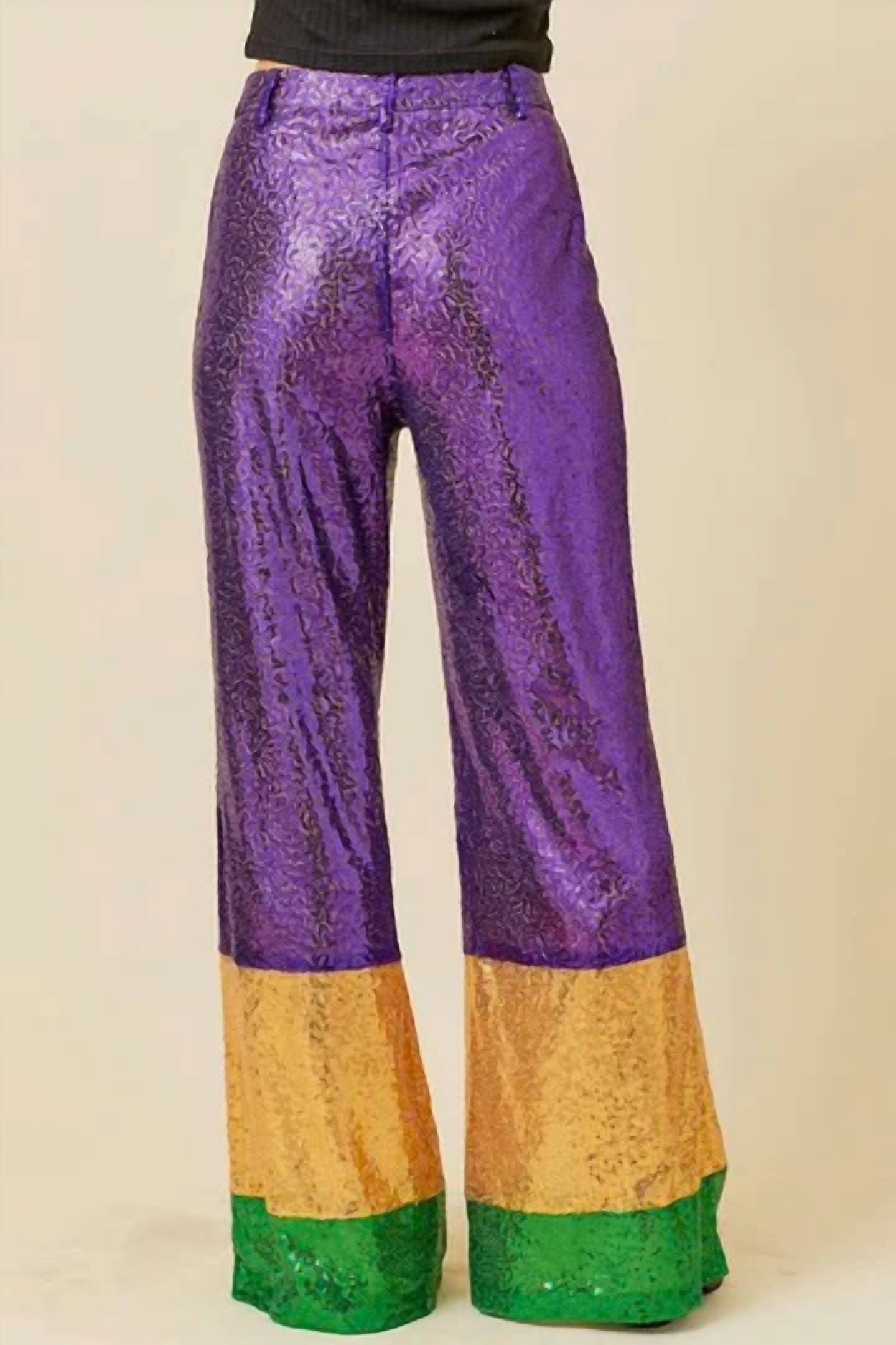 Main Strip - Mardi Gras Sequin Wide Leg Pants