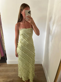 Endless Rose - Strapless Ruffled Maxi Dress
