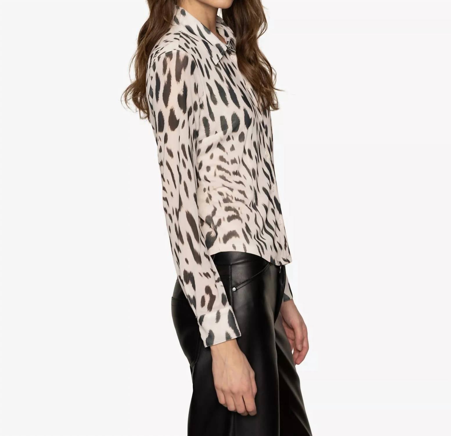 Sanctuary - Fitted Mesh Button Down Top