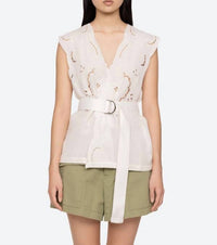 Sea - Dahlia Sleeveless Eyelet Vest