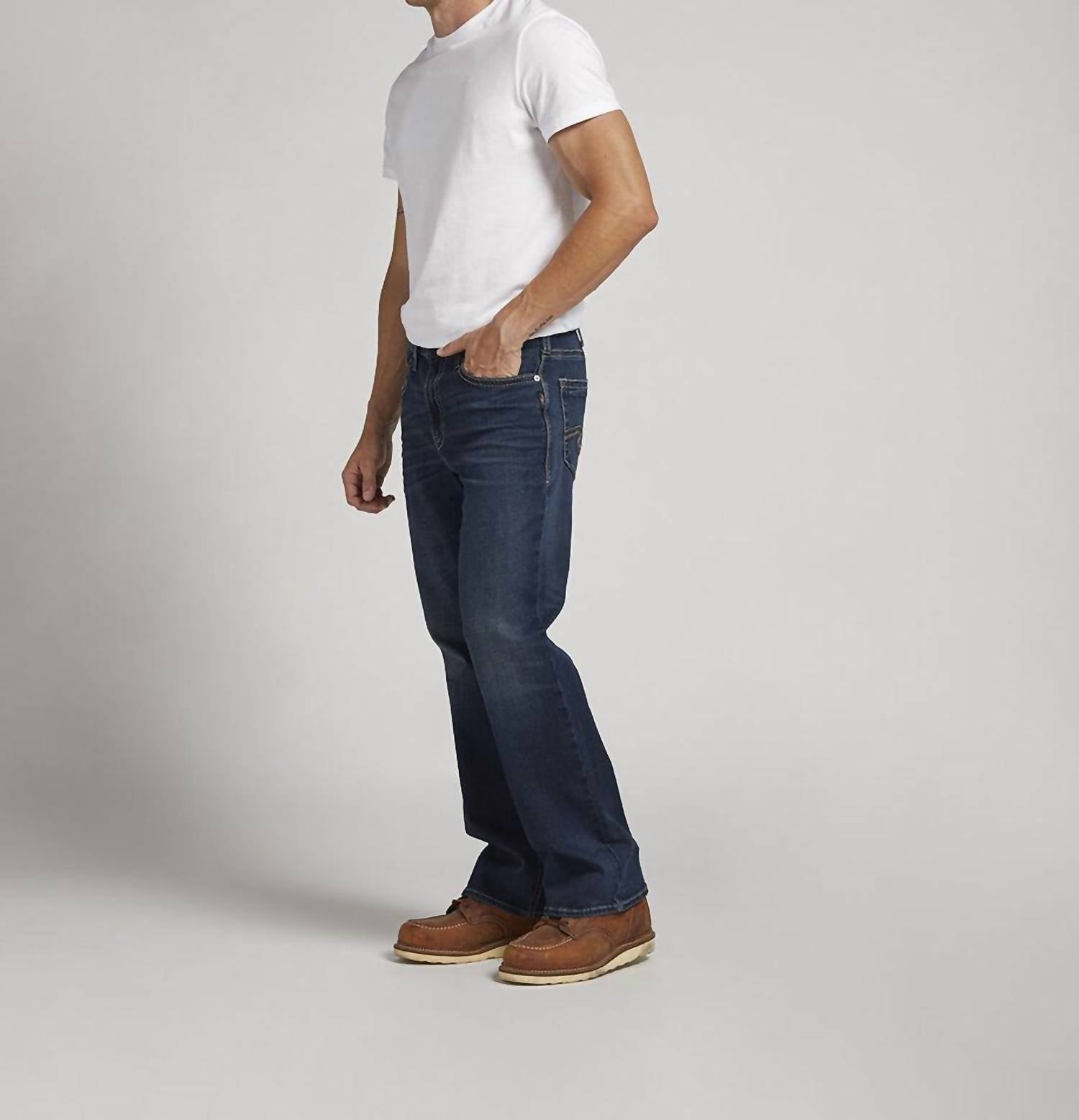 Silver Jeans Co Craig Bootcut Leg Jeans in indigo - men's jeans - detail view