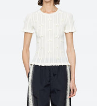 SEA Alberta Pearl Knit Top in cream - women's t-shirt - view 5