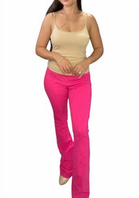 Dear Scarlett Power Pop Flare Pant in hot pink - women's pants