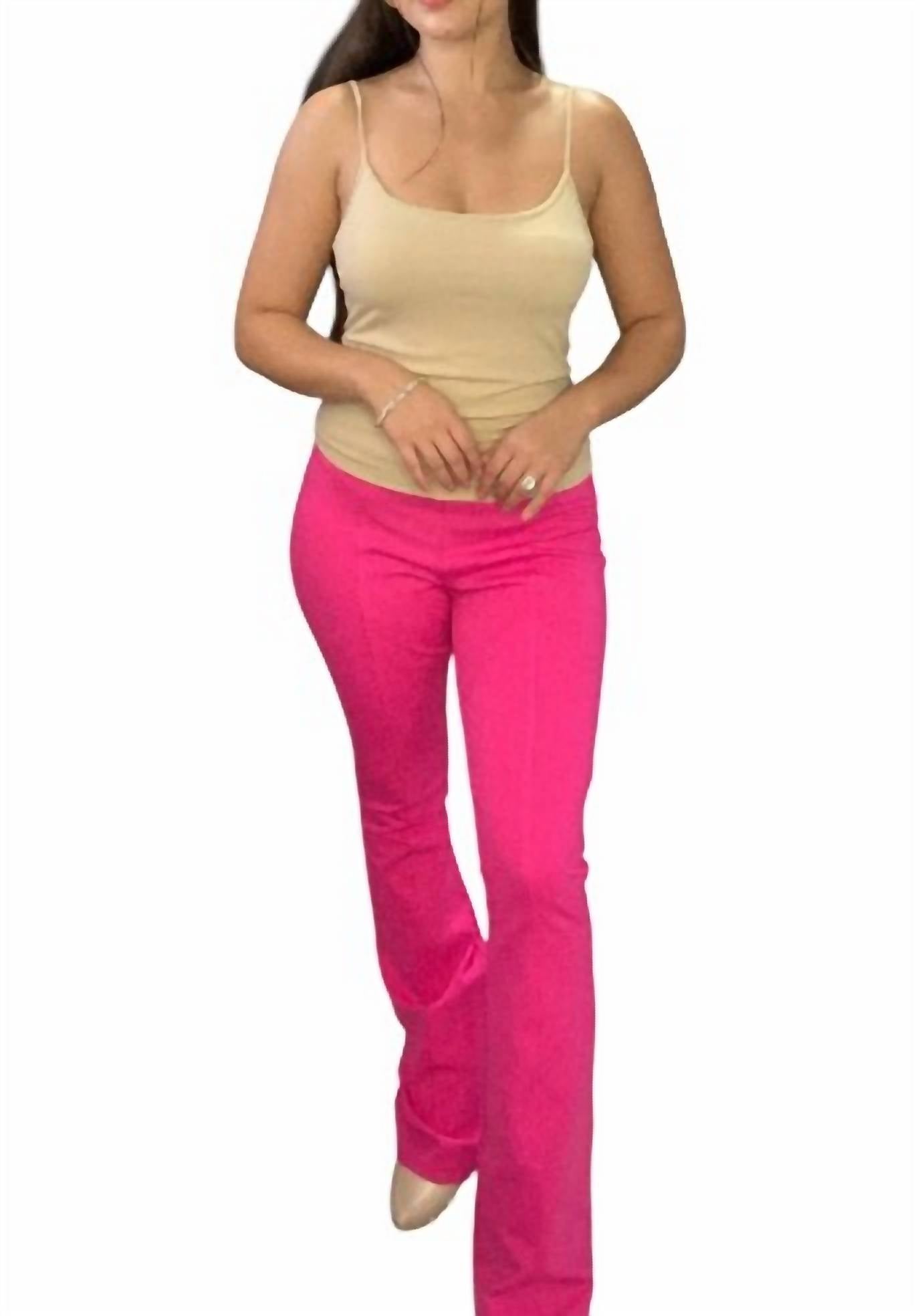 Dear Scarlett Power Pop Flare Pant in hot pink - women's pants