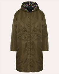 Valentino - Optical Printed Lined Long Nylon Jacket