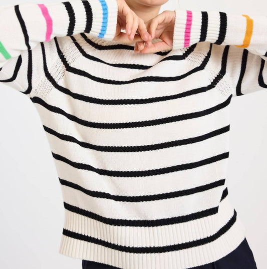 Brodie Cashmere - Liberty Stripe Crew Top
