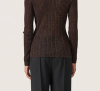 Soaked In Luxury - Laisa Metallic Turtleneck Pullover Sweater