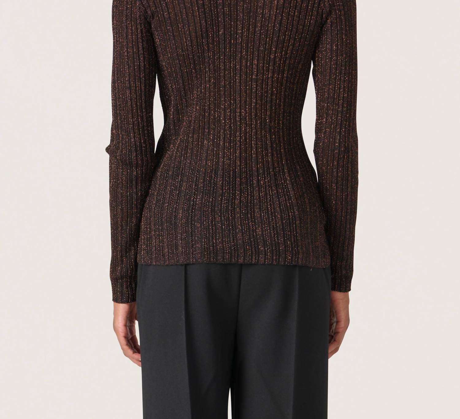 Soaked In Luxury - Laisa Metallic Turtleneck Pullover Sweater