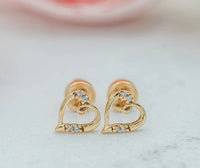 Cherished Moments - Little Girls 14k Gold-plated Open Heart Earrings