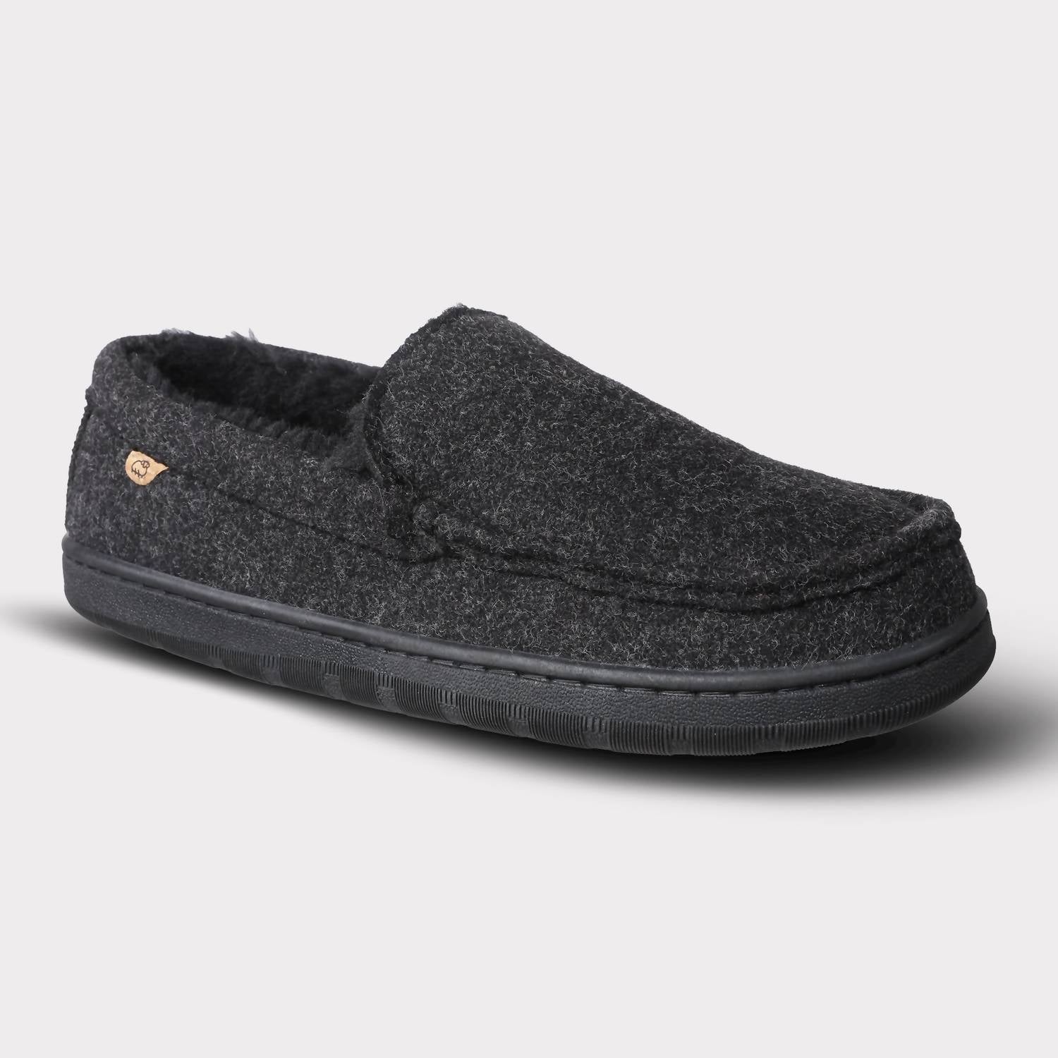 Lamo Men's Classic Harrison Wool Slip-on Moccasin in black - men's loafer - alternate view
