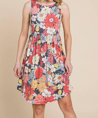 Emerald Collection - Floral Printed Babydoll Dress