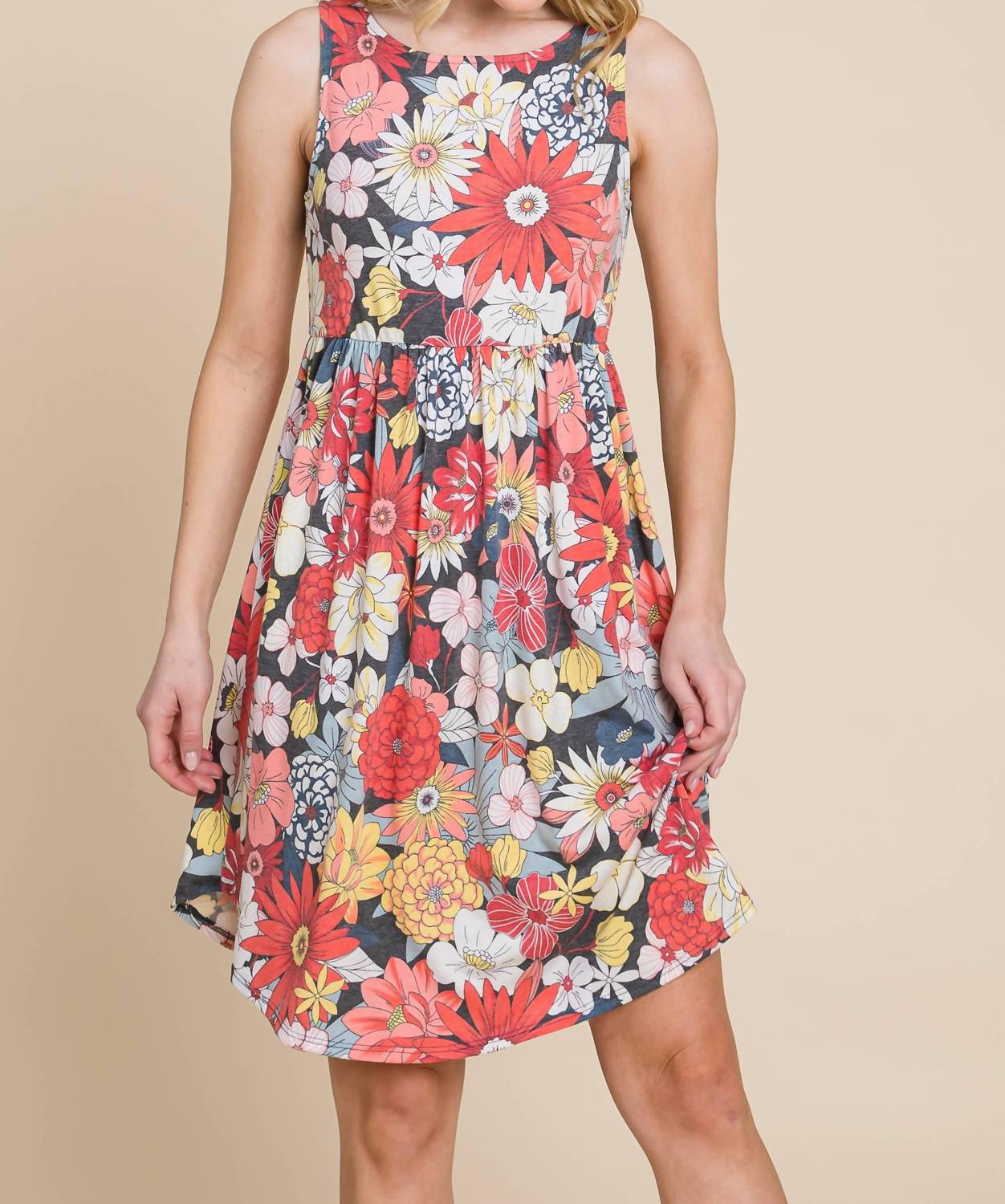 Emerald Collection - Floral Printed Babydoll Dress
