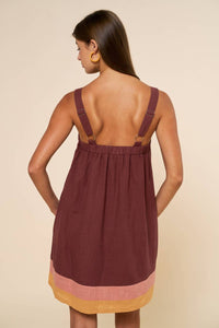 Lalavon - Color Block Sleeveless Mini Dress