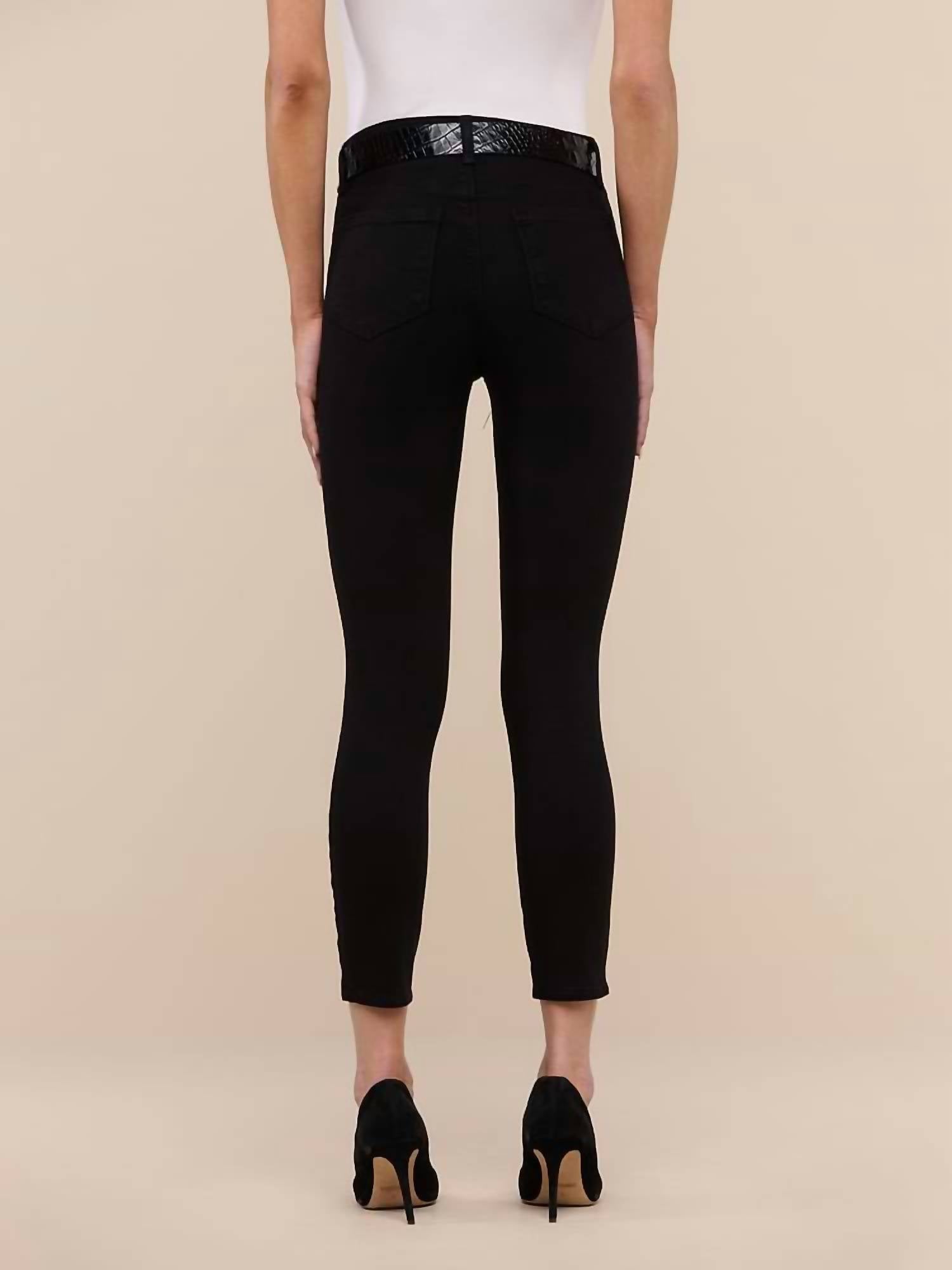L'Agence Margot Cropped Skinny Jean in noir - women's jeans - view 4