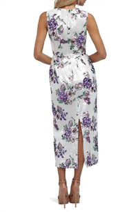 Helsi Bobbie Midi Dress in violet floral - women's dress - detail view