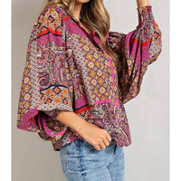 Ee:Some - Boho Puff Sleeve Top