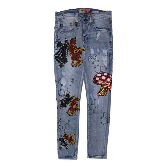 Cast Iron - Men's Mushroom Angel VS Devil Denim Jeans