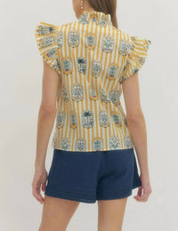 Entro - Golden Striped Top
