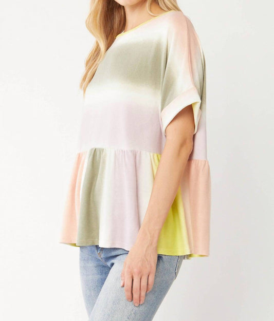 Entro - Rainbow Peplum Top