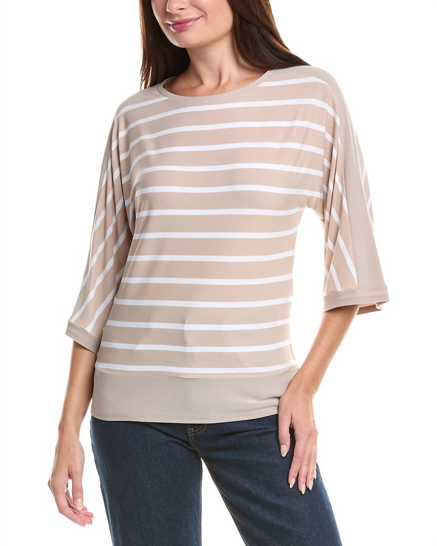 Joseph Ribkoff - Silky Knit Stripe Print Fitted Top