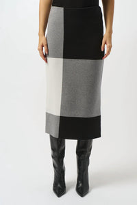 Joseph Ribkoff - Color Block Sweater Knit Pull On Skirt