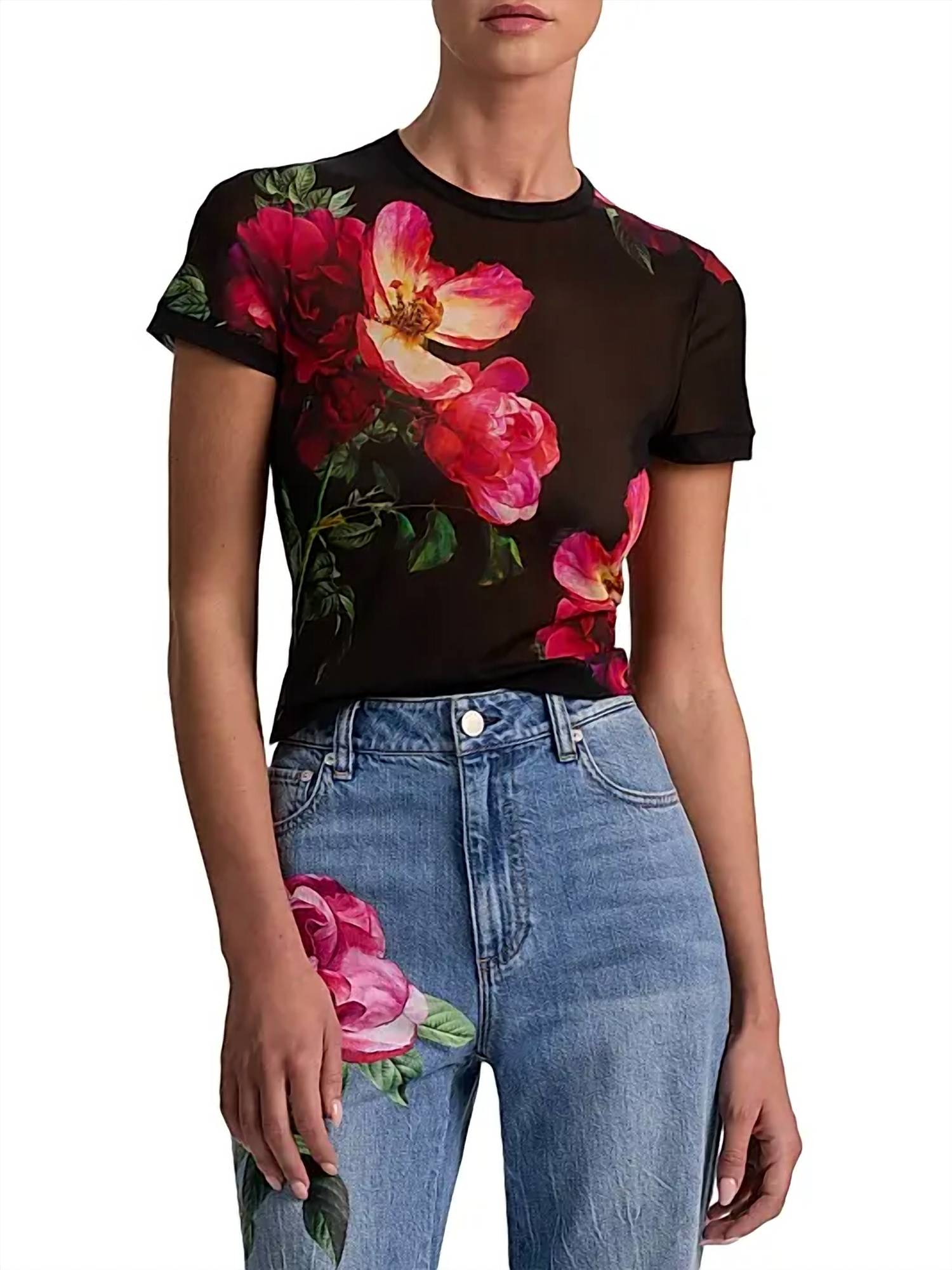 Alice + Olivia - Tess Floral Crewneck T-shirt