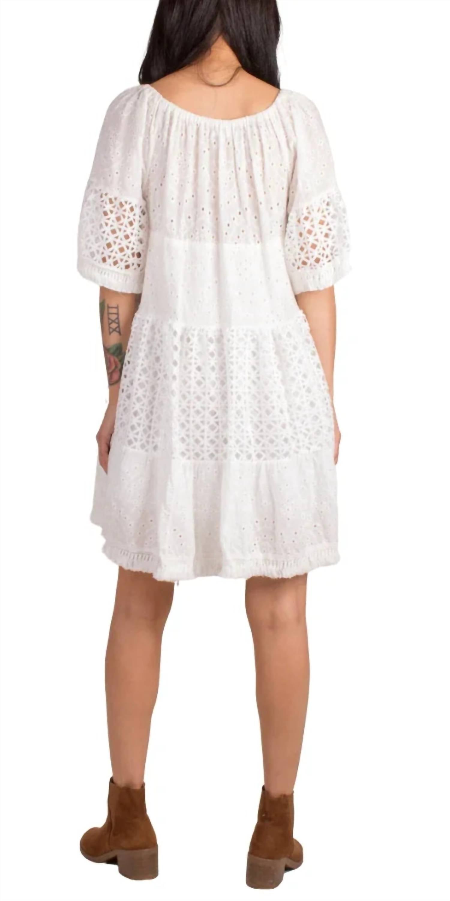 GIGI MODA Essenza Mini Dress in white - women's dress - detail view
