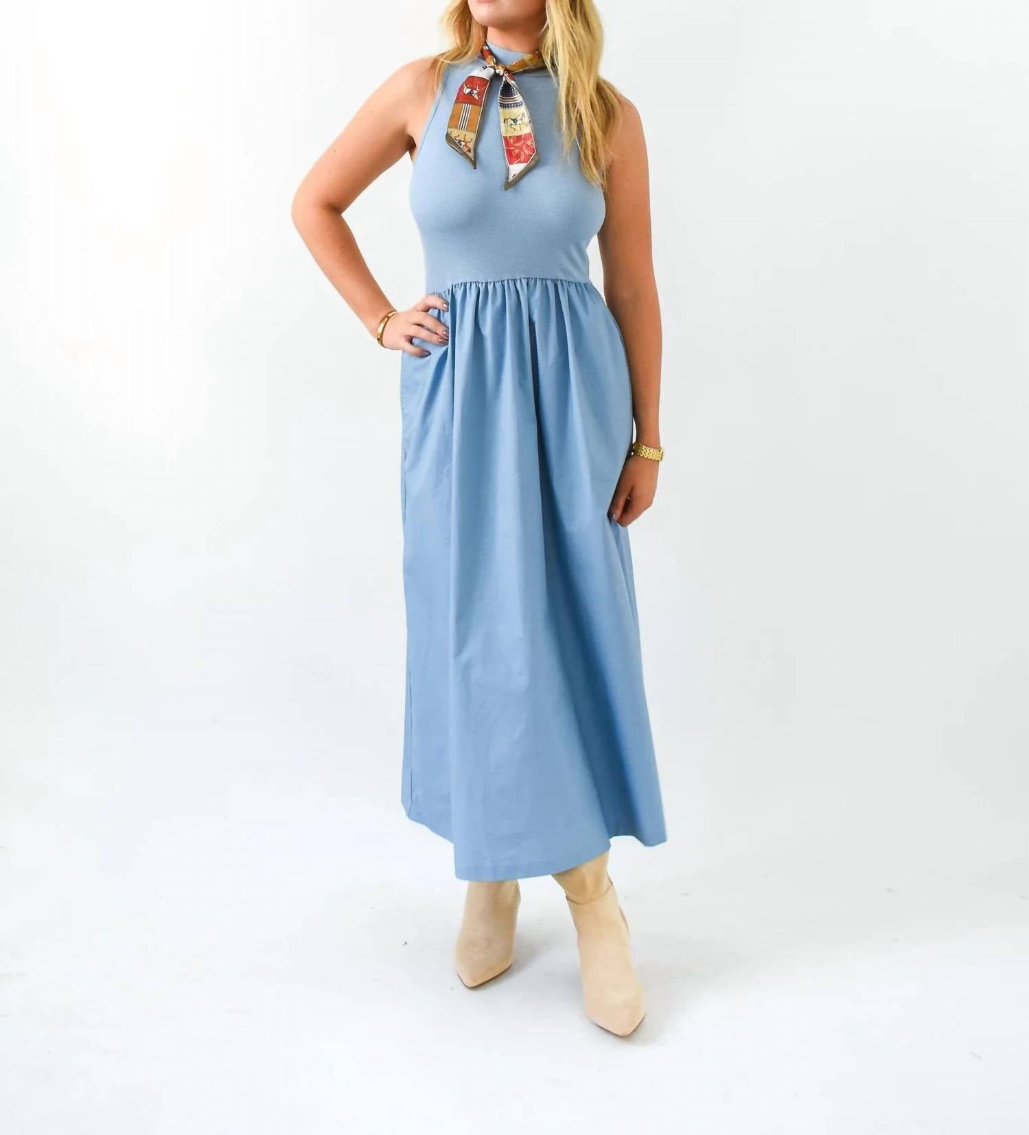 Karlie - Solid Mock Maxi Dress