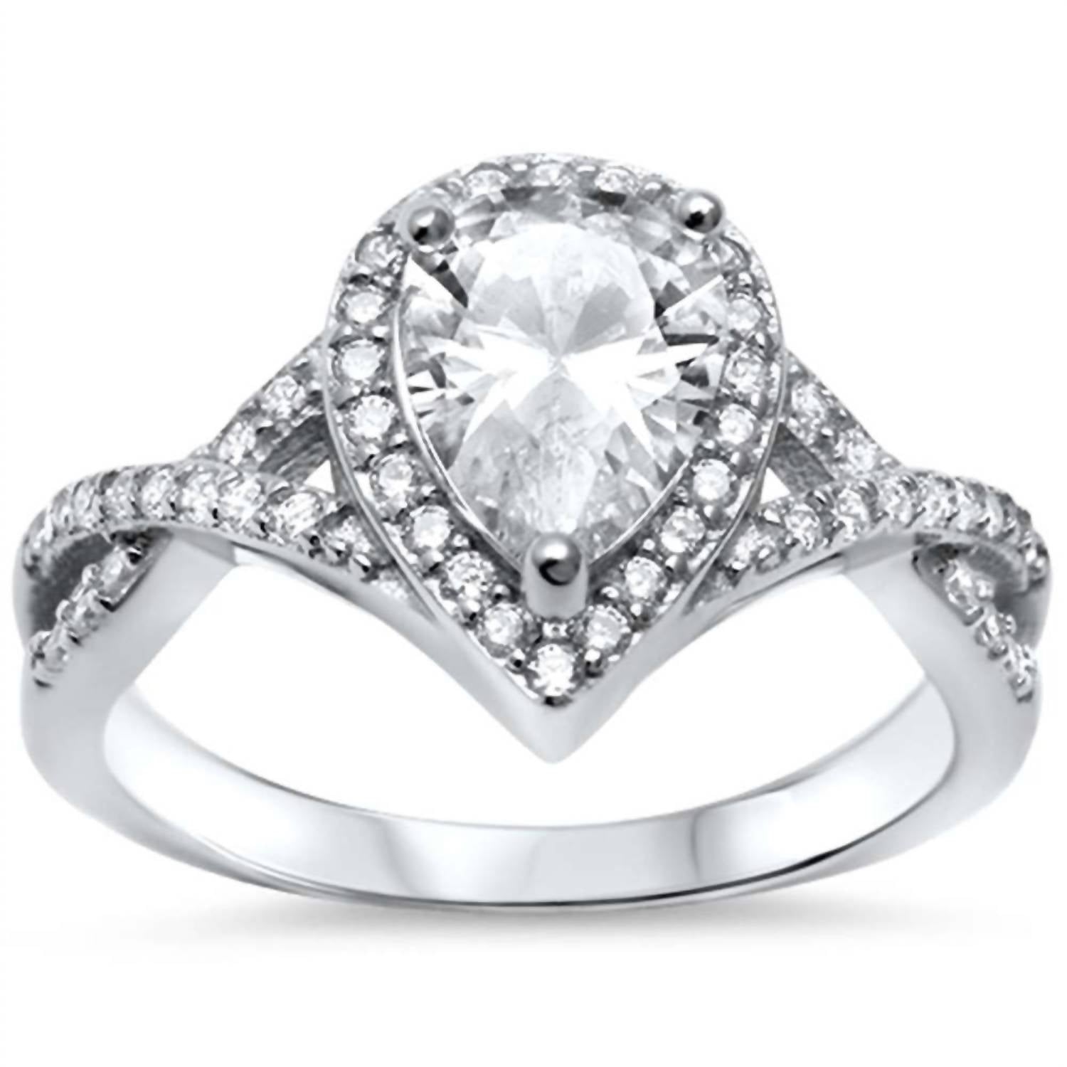 Starlette Women's Clara Teardrop Engagement Ring in white - women's jewelry