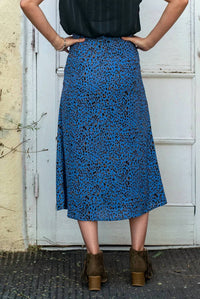 Skies Are Blue - Persian Animal Print Midi Skirt