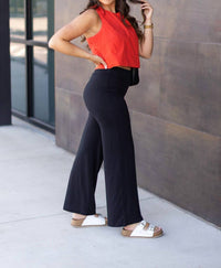 Julia Rose - Brooke Wide Leg Full-length With Pockets Luxe Leggings