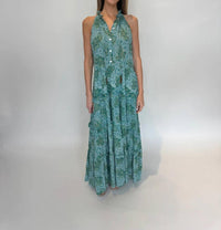 Romi The Brand Batik Celeste Long Dress in green - women's dress - detail view