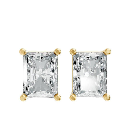 Aamiaa - Women's Radiant Shape 4 Prong Push Back Studs