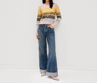 Cinq A Sept - Lace Fair Isle Pullover Sweater
