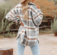 Lovesoft - Plaid Button Flannel Shirt Jacket