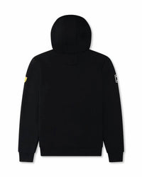 8Six 400 Unisex - Ferrari Pullover Hoodie in black with yellow stripe - men's shirt - detail view