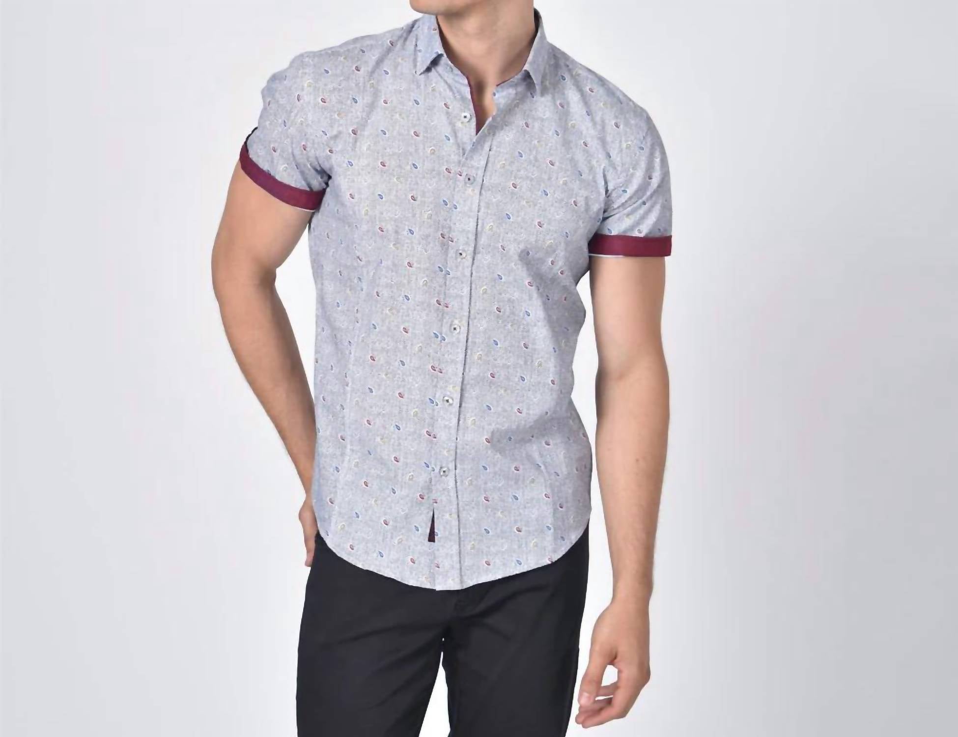 Eight X - Tri-color Paisley Short Sleeve Shirt