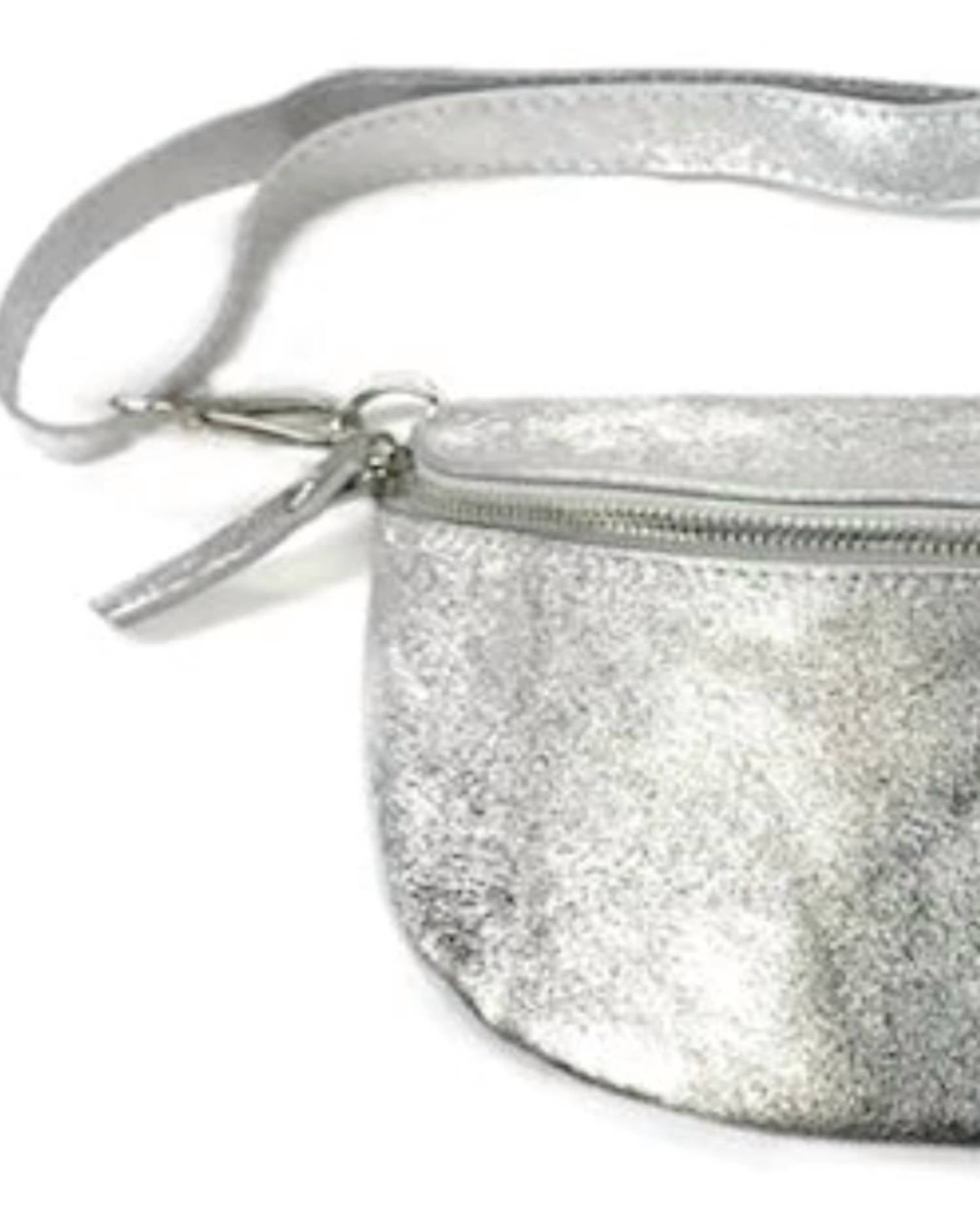 BC Handbags Women's Sol Leather Bag in silver - women's bag - detail view